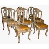 A Set of Eight Venetian Rococo Style Side Chairs