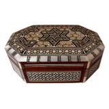 An Intricate Moroccan Wood, Mother-of-Pearl and Bone Box