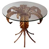 A French Gilt Iron & Tole Acanthus Leaf Table