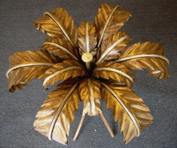 A French Gilt Iron & Tole Acanthus Leaf Table
