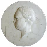 An Italian Neoclassical White Marble Relief Portrait of a Man