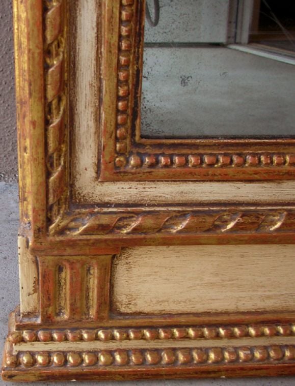 A Swedish Gustav III Ivory Painted and Parcel Gilt Mirror 2
