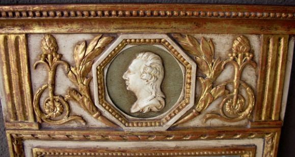A Swedish Gustav III Ivory Painted and Parcel Gilt Mirror 3