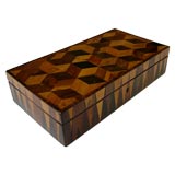 An Intricately Inlaid Tunbridge Ware Rectangular Wooden Box