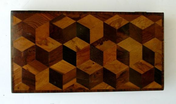 An Intricately Inlaid Tunbridge Ware Rectangular Wooden Box