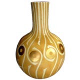 A Massive French 1960's Ochre-Colored Bottle Neck Porcelain Vase