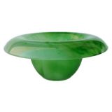 An Ethereal English Art Deco Apple Green Cloud Glass Bowl