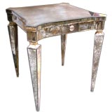 A Stylish French 1940's Square Mirrored Side Table