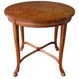 A Swedish Gustavian-Style Burl Birchwood Circular Center Table