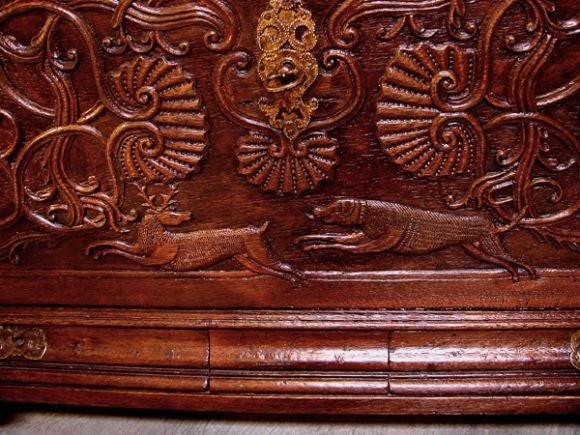 A Large and Well-Carved Carved French Regence Oak Chest with Domed Lid In Good Condition In San Francisco, CA