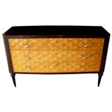 A French Art Deco Rosewood Chest with 3 Bird's-Eye Maple Drawers