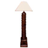 Antique A French Walnut Wine Press Screw Now Mounted As A Floor Lamp