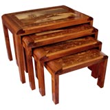 An Exotic Set of French Art Deco Quartetto Tables