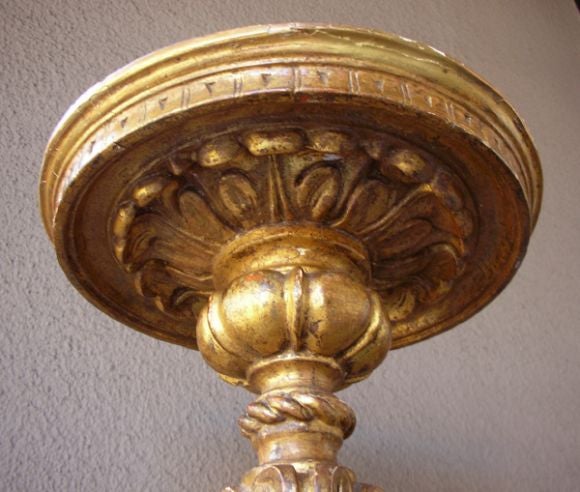 A Rare & Elaborately Carved French Regence GiltWood Torchiere