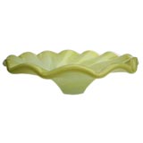 Retro A Large-Scaled Italian  Pale Yellow Cased Glass Lobed Bowl