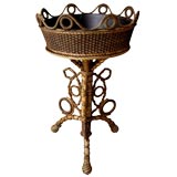 Large French Art Populaire Rattan, Rope & Branchwork Jardiniere