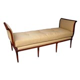 Antique Elegant French Louis XVI Style Walnut Daybed w/Outscrolled Arms