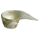 An Italian Mid-Century Cased Glass Aventurine Shell-Form Bowl
