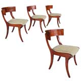 A Shapely Set of Four Danish Beechwood Klismos Chairs