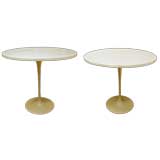 A Stylish Pair of American 1960's Painted Metal Tulip Tables