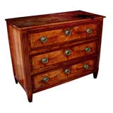 A French Louis XVI Provincial Cherrywood 3-Drawer Commode