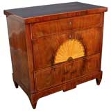 A Danish Empire Mahogany 3-Drawer Chest with Shell Inlay