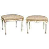 A Pair of Swedish Gustavian Style Wooden Rectangular Benches