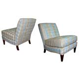 A Stylish Pair of American Mid-Century Slipper Chairs
