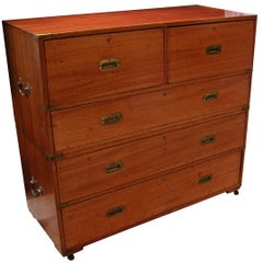 An Australian Faded Mahogany 5-Drawer Campaign Chest