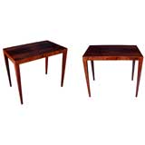 A Pair of Danish 1960's Rectangular Rosewood Side Tables