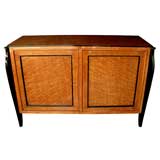 A French Birdseye Maple 2-door Sideboard w/Ebonized Highlights