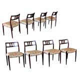 A Timeless Set of Eight Danish Rosewood Dining Chairs by Niels O. Moller