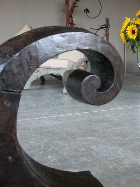 A Dramatic and Patinated Indonesian Carved Teak Boat Prow