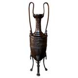 A Tall English Arts & Crafts Bronze Double-Handled Amphora