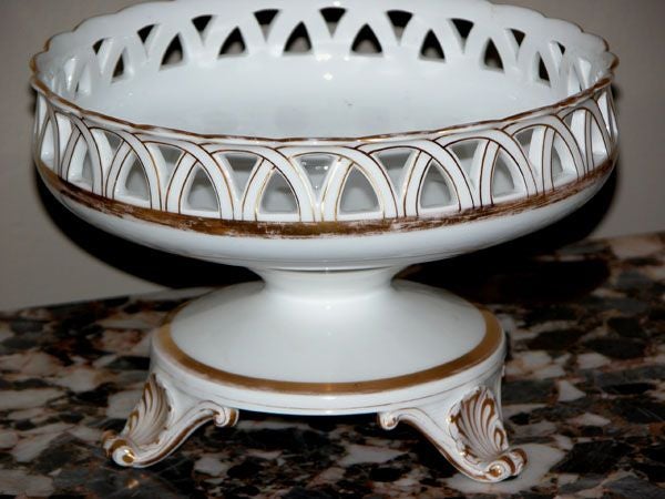 An Elegant Pair of French White Paris Porcelain Compotes