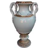 A German Meissen White Porcelain Double Handled Urn