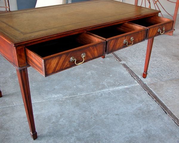 A Timeless English George III Style Mahogany 3-Drawer Desk