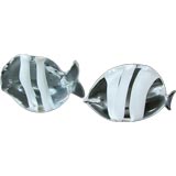 A Pair of Italian Clear Glass Tropical Fish; Oggetti, Italy