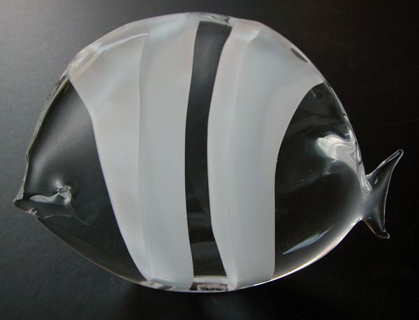 A Pair of Italian Clear Glass Tropical Fish; Oggetti, Italy