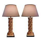 A Well-Carved Pair of French Baroque Style Cylindrical Lamps