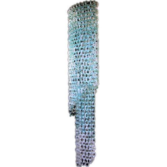 Dramatic Venetian 1970's Elliptical-Form 2-Tier Glass Chandelier