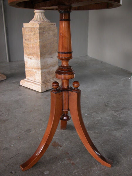 19th Century Pair of Danish Neoclassical Style Walnut Circular Tripod Side Tables