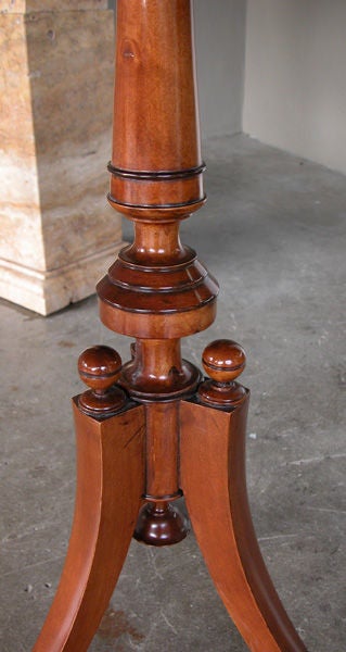 Pair of Danish Neoclassical Style Walnut Circular Tripod Side Tables 1