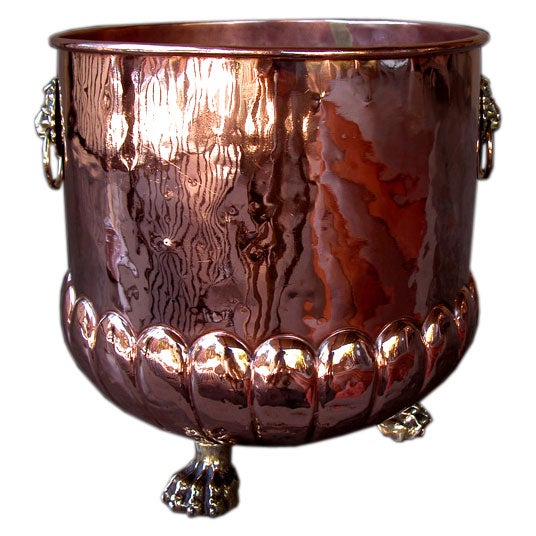 A Handsome English Style Copper Firewood Bucket at 1stdibs