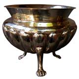 Antique A Handsome English Georgian Style Lobed Brass Urn