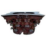 A Lively Pair of American Cast Iron Corinthian Capitals Now Mounted Together