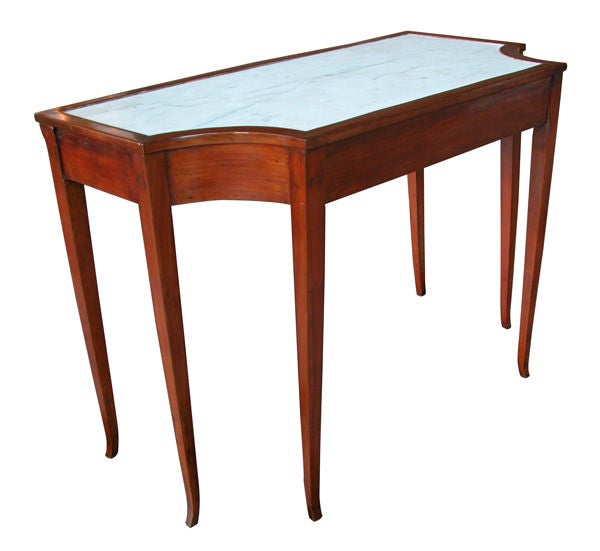 A Sleek Continental Neoclassical Cherrywood Console Table