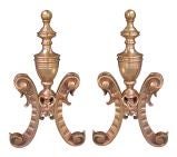 Rococo Revival Brass Andirons