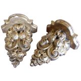Pair of Antique Gilt wood Wall Brackets