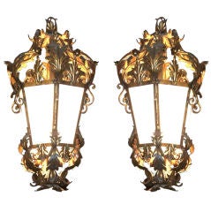 Pair of Italian Iron  Lanterns